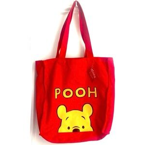 Disney Red Winnie the Pooh Kids Thick Cotton Tote Bag